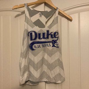 Duke Blue Devils Tank Top Rivalry Threads Womens Medium 7/9 GUC White Gray